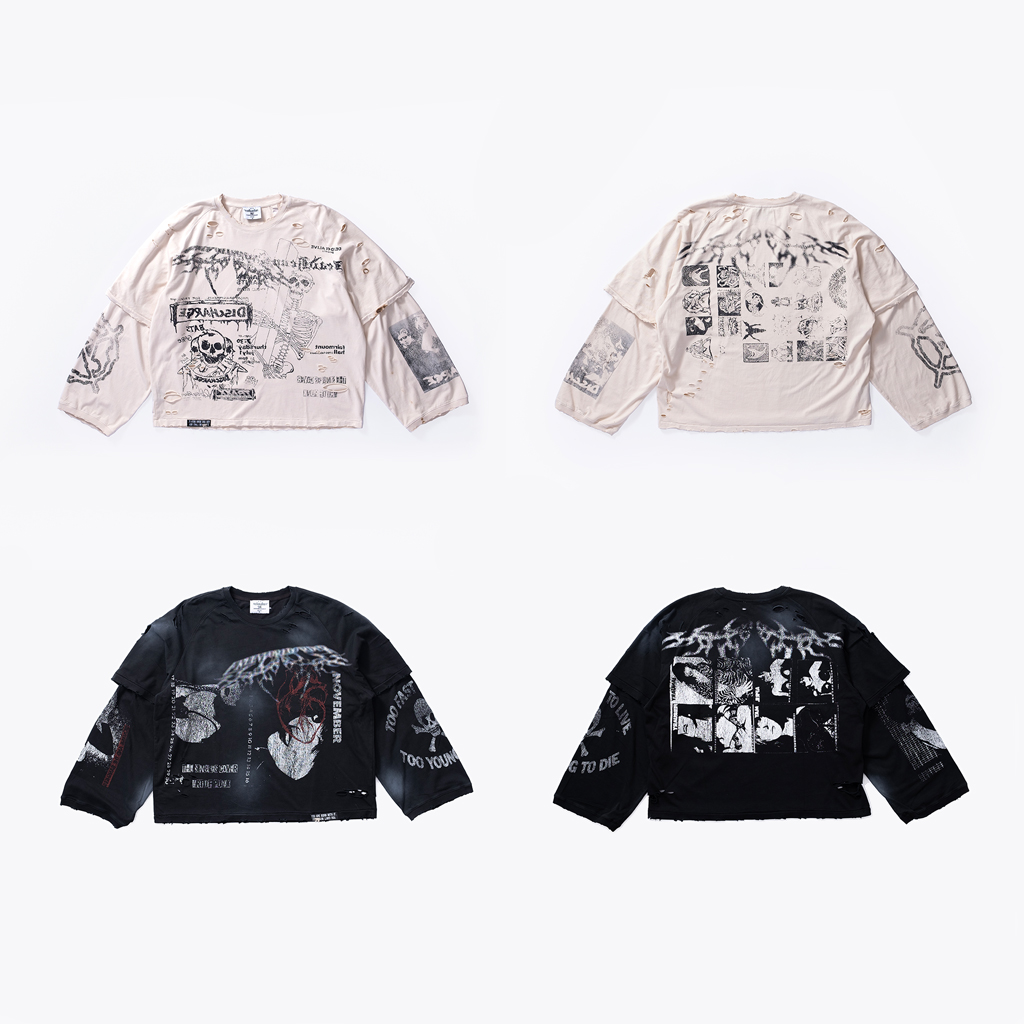 【F.V.V.O】SKELETON BROKEN HOLE T-SHIRT F.V.V.O】SKELETON BROKEN HOLE T-SHIRT | OUR BRAND,F.V.V.O