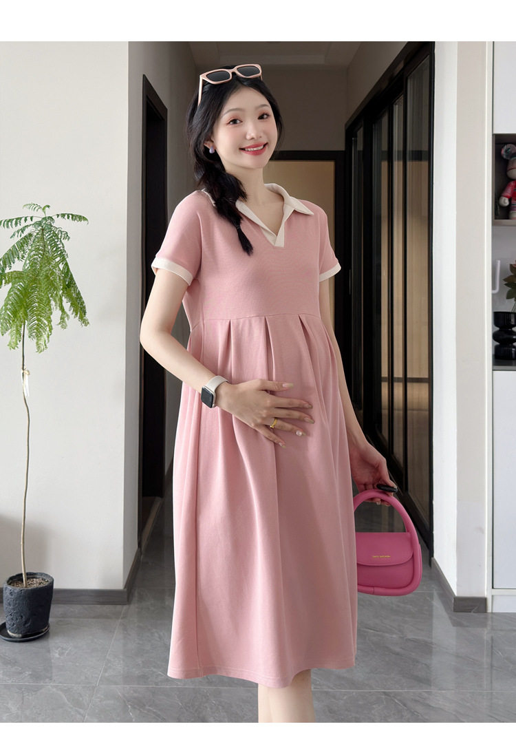 Платье для беременных 孕妇夏季百褶宽松显瘦透气时尚遮肚潮妈夏季中长版孕妇装洋装潮 OTHER