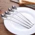 Thép không gỉ đơn giản dài tay cầm thìa cà phê văn phòng tại nhà khuấy thìa bộ đồ ăn học sinh thìa dài thìa kim loại - Cà phê phin cà phê Cà phê