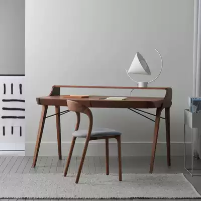 Nordic modern minimalist dining chair Black walnut armchair Dining room dining chair Solid wood light luxury desk chair backrest chair