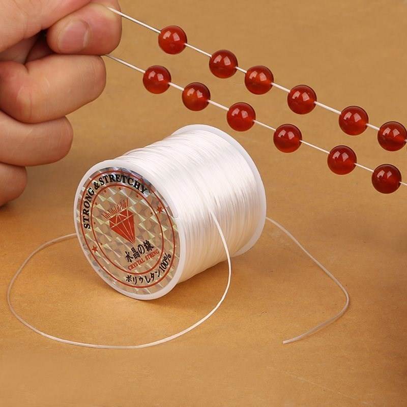 Beaded Wear-Resistant Elastic Cord Bracelet String, Bracelet Elastic Cord, Beading String, Rubber Band String, Transparent Bracelet String
