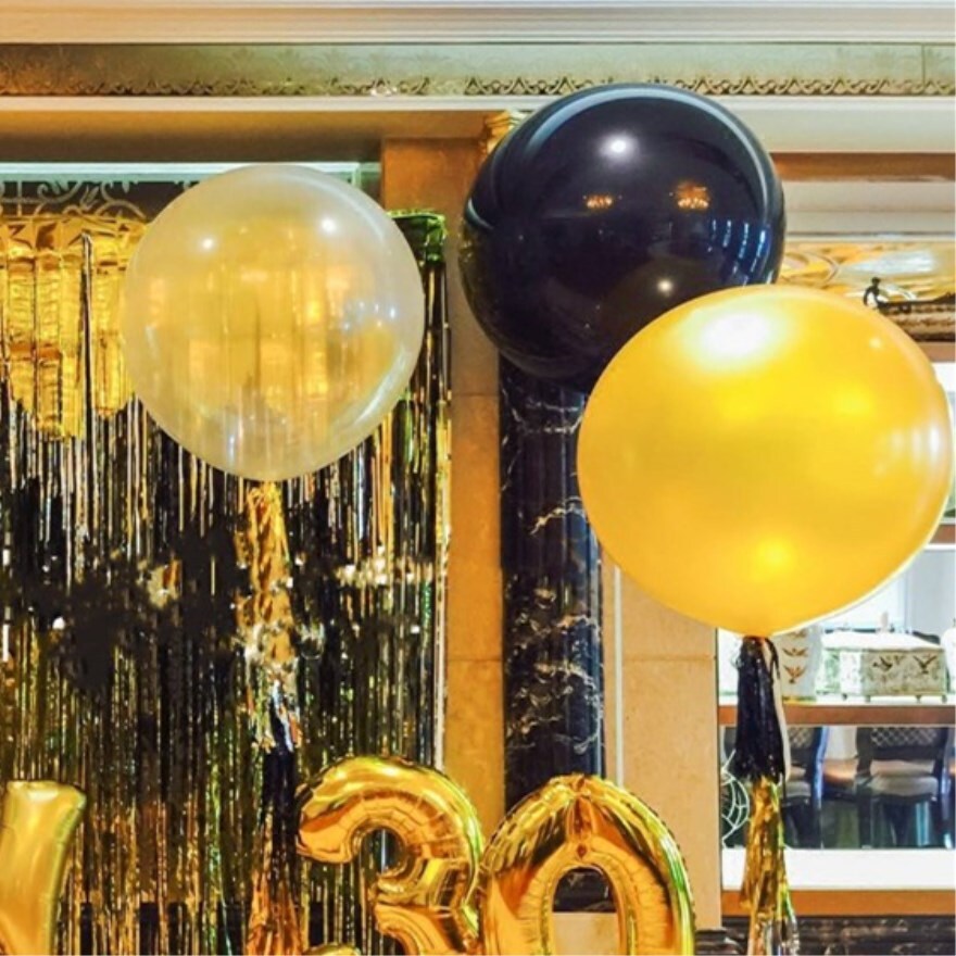 36 - inch elliptical large balloon colorful flat round, large wedding birthday arrangement can be made to the ground pop balloon