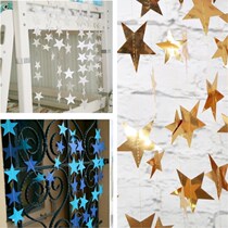 Pentagon blossoms bright golden pentagon star decorated Christmas star decorated birthday party window draw flag