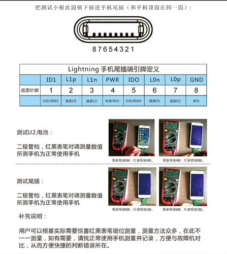 Применимо к Apple Android Free Testemly Test Pourt Decated Hail Plug -in Battery U2 Хорошая или плохая полная серия Micro Small Board