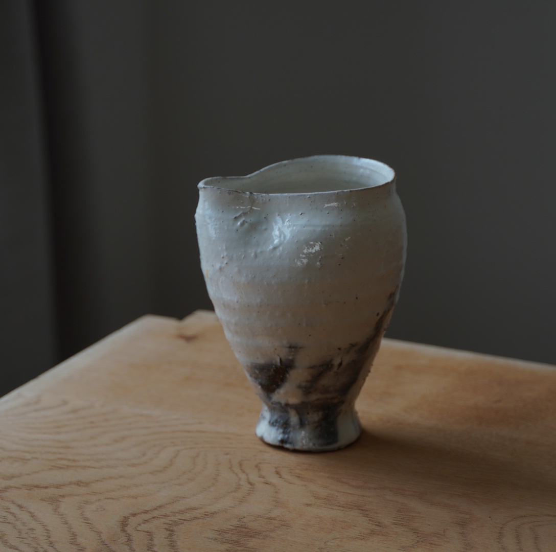 辻村史朗　粉吹茶碗　共箱 辻村史朗 粉吹彩文筒 茶碗 陶器 共箱（售罄辻村史朗粉引片口）
