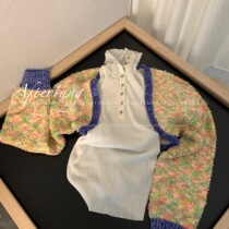 Go for a check-up ~ eenk knit oil color painted and mixed jersey bow with the same paragraph