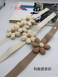 Curtain Creative Small Flower No-Drill Window Screen Tiebacks Simple Modern Cute Buckle Cream Decoration Tie Rope Accessories