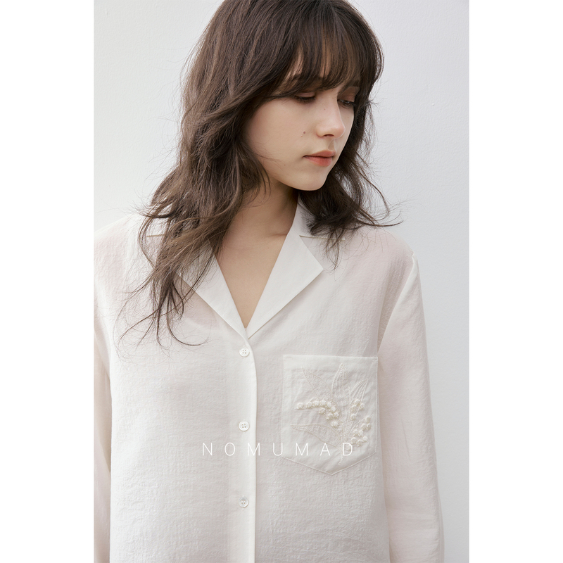 Shanyu Muma 2026 Tencel Wool Blend Elegant Cuban Collar Long-Sleeve Shirt High-End Embroidered Top Jacket