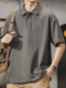 美式复古POLO衫男夏季简约风重磅男装宽松大码男士短袖T恤保罗衫