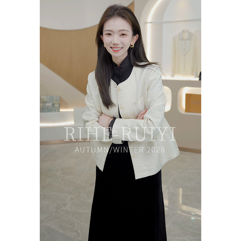 R H 【Silk Cotton Splicing】Vintage Light Luxury Old Money Fashion Casual Slimming Heavyweight Silk Cotton Short Jacket 7322