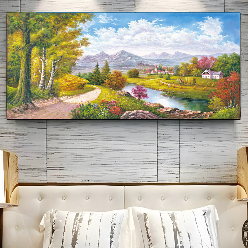 Wall Art Poster Pastoral Landscape Oil Painting Decorative Wall Painting for Living Room and Bedroom Wrap-Around Canvas Frame Wall Art Poster Pastoral Landscape Oil Painting Decorative Wall Painting for Living Room and Bedroom Wrap-Around Canvas Frame