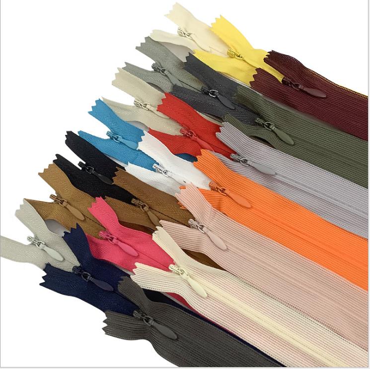 Fabric edge invisible zipper black and white women's dress high waist pants home textile cushion pillow mesh edge No. 3 nylon zipper