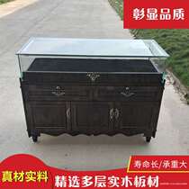 Vintage solid wood jade jewelry jewelry jewelry showcase antique jade showcase museum glass showcase calligraphy and painting