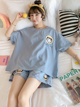Net Red Pops cute Home Cuts 2021 New short sleeves Pure cotton Korean version Summer can go out to sleepwear womens suit