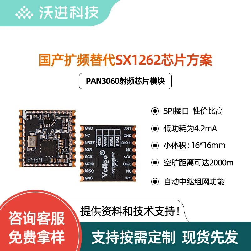 Очень экономичный модуль PAN3060 с низким энергопотреблением совместимый с SX1262/1268/1278 RF LoRa
