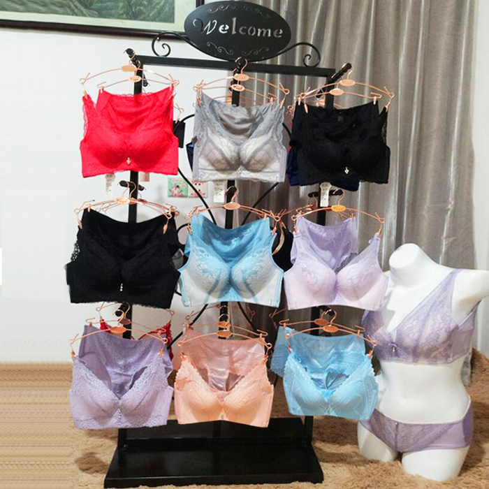 Clothes rack bra clothing store display rack iron floor standing double-sided multi-layer underwear bra mid island hanging clothes shelf