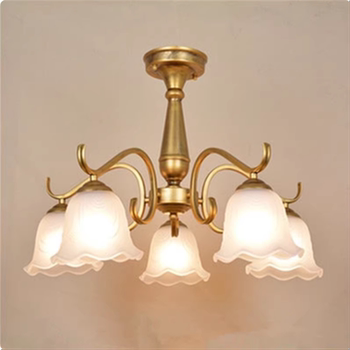 European-Style Wrought Iron Copper-Colored Painted Retro Pendant Light for Living Room, Bedroom, Dining Room, Study, American-Style Simple Lighting New Model