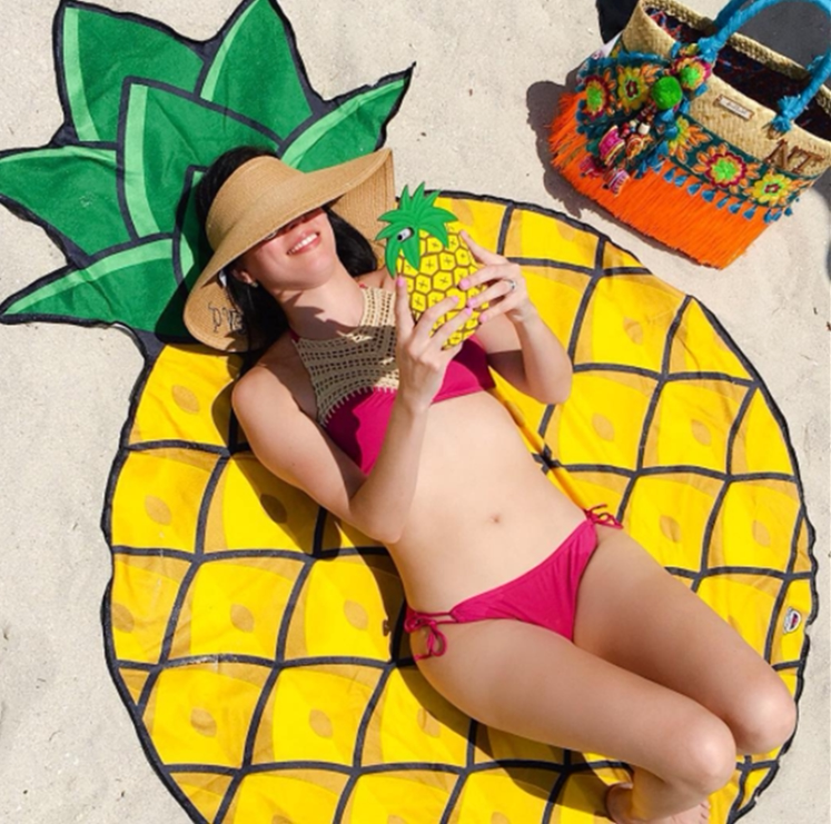 Beach resort beach mat outdoor travel beach towel net red quick dry blanket island swimsuit wrapped skirt sunscreen shawl