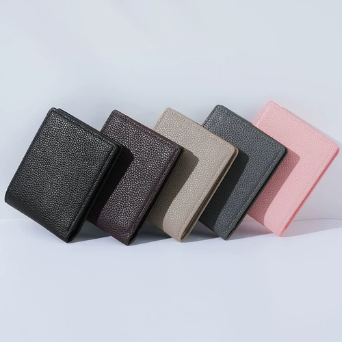 Мужской короткий легкий и тонкий бумажник, универсальный складной картхолдер, кошелек для водительских прав