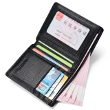 Кожаный короткий бумажник, тонкий кошелек, картхолдер, сумка, воловья кожа, из натуральной кожи