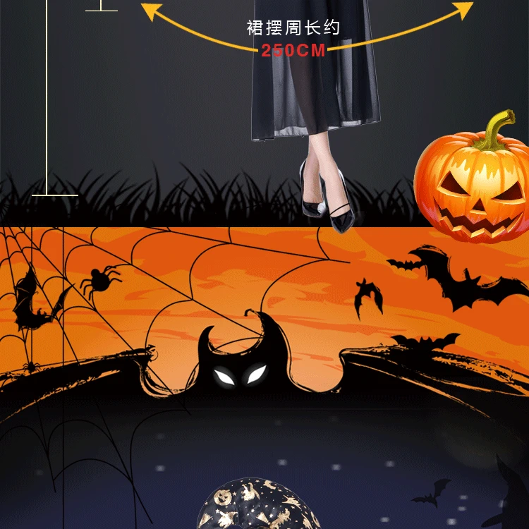 Trang phục Halloween dành cho người lớn hiệu suất áo choàng phù thủy nhỏ cha mẹ và con cos hiệu suất quần áo ngắn phù thủy khăn choàng