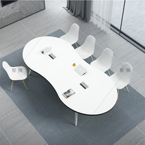 Office furniture large and small conference table long table creative 8-shaped simple modern training table negotiation table and chair combination