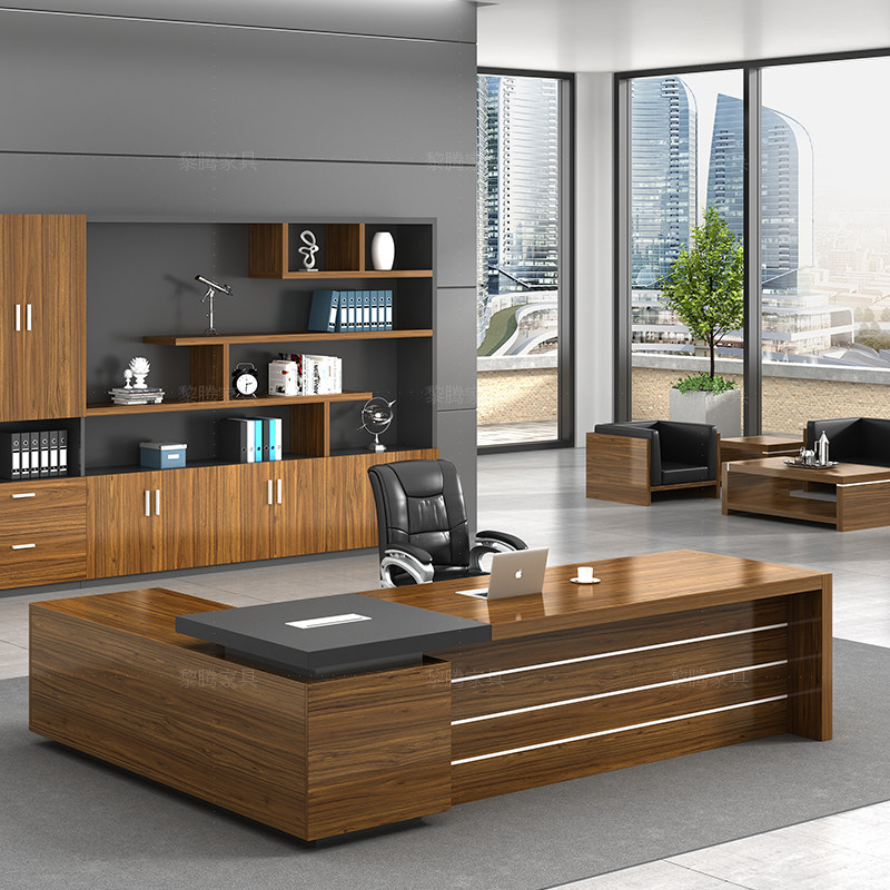 Office furniture modern simple boss table big class desk office table and chair combination atmosphere President desk manager manager boss table