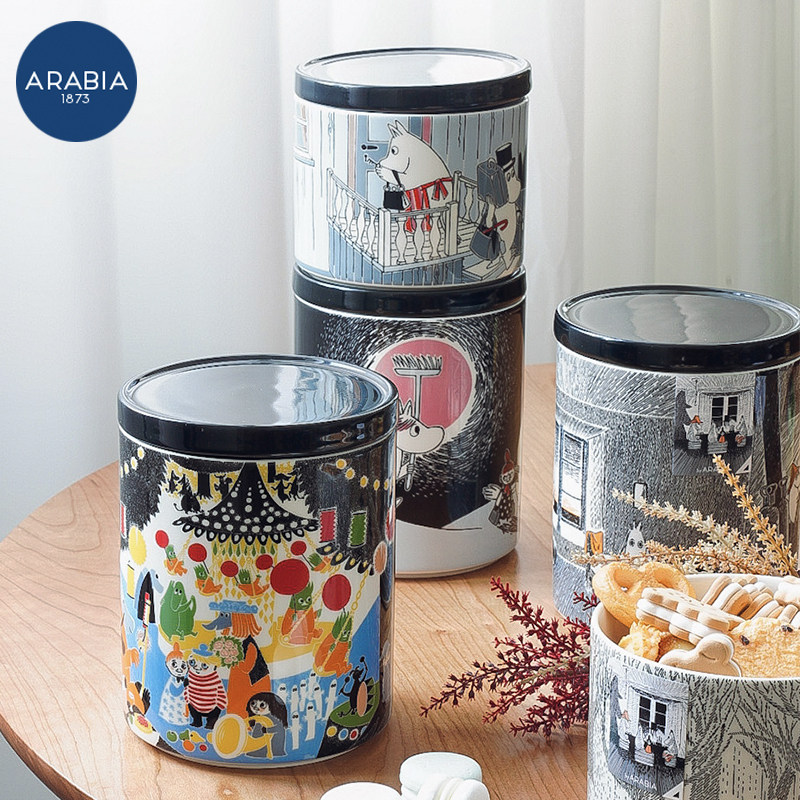 Nordic Finland imported Arabian Moomin ceramic jar sealed storage tank iittala friendship porcelain