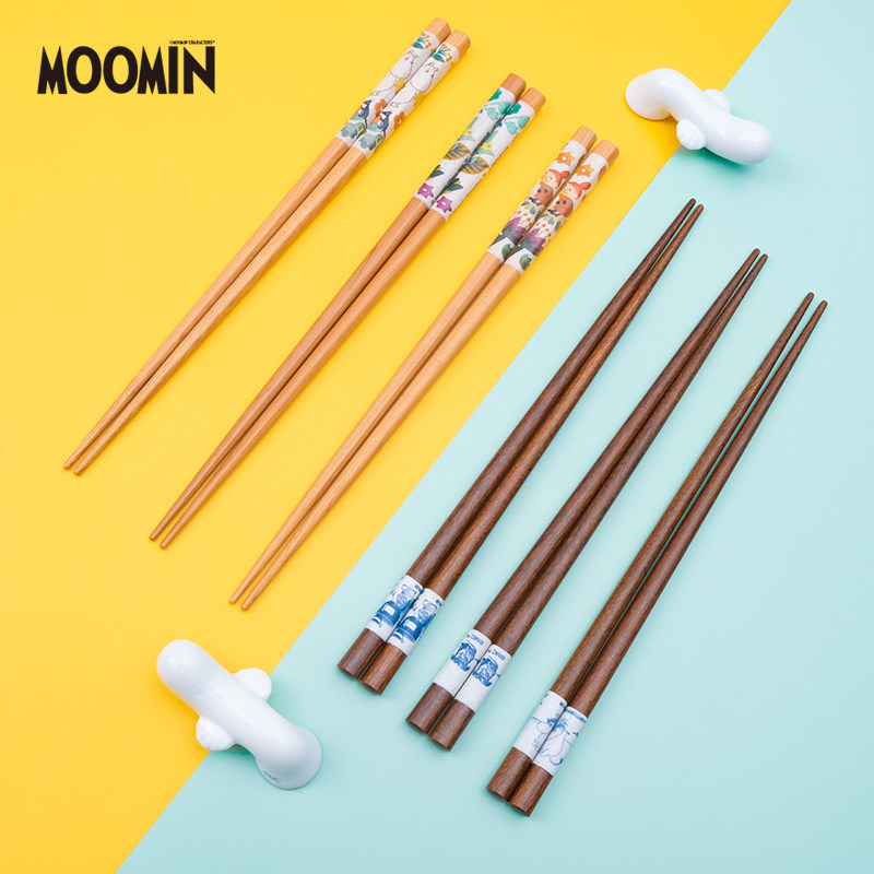 Japan Imported Mountain Plus Shop Mmin Moomin Natural Wood Chopstick Day Style Adult Non-slip Pointed Home Chopsticks
