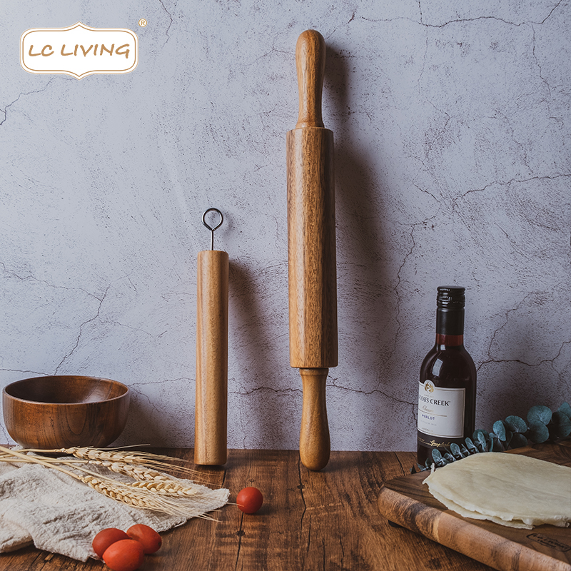 Thailand imported LCLIVING acacia wood Chinese-style Western-style large extended unpainted rolling pin solid wood rolling pin