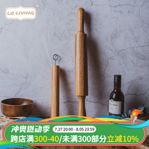 (Clearout Special) LCLIVING Acacia Wood Imported from Thailand Chinese Western Style Large Unpainted Rolling Pin Solid Wood