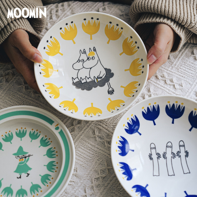 Japan imported Yamaga store moomin Moomin ceramic plate household plate dish soup plate plate deep plate porcelain plate