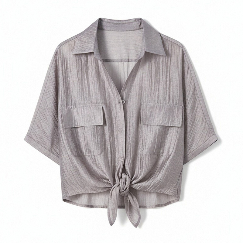 Women's Tie-Up Shirt, Summer 2026 New Style, Unique and Beautiful French-Style Blouse, Loose and Versatile, Complexion-Enhancing, Sun-Protective Jacket Women's Tie-Up Shirt, Summer 2026 New Style, Unique and Beautiful French-Style Blouse, Loose and Versatile, Complexion-Enhancing, Sun-Protective Jacket
