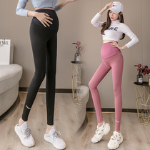 Pregnant women wear spring and autumn suckless barbie yoga nine-point shark skin pants add velvet and thin velvet in autumn and winter