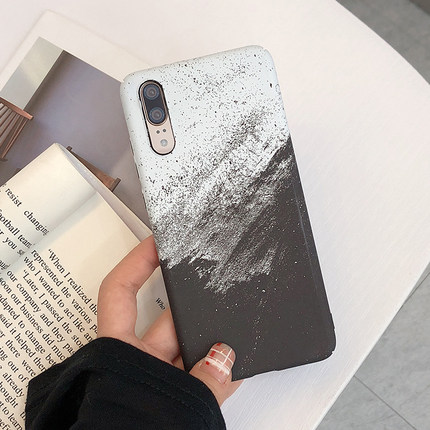 潮牌创意水墨画华为p20手机壳男女款华为nov