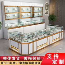 Jewelry display cabinet jewelry jade display rack gold glass counter silver jewelry watch display cabinet custom-made