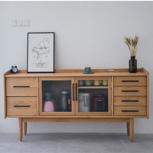 Solid wood dining side cabinet accommodating cabinet minimalist modern kitchen tea water cabinet containing cabinet Dining Cabinet Nordic Living Room TV Cabinet