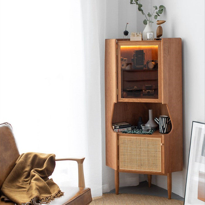 Nordic solid wood corner cabinet minimalist modern living room wine cabinet corner cabinet wall corner cabinet corner cabinet kitchen dining side containing cabinet