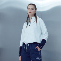 TIFFAFit TIFFA Fit New Spring Soft Gray fleece contrast color large lapel loose profile sweater