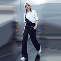 TIFFAFit TIFFA Fit New Spring Street Style Hidden Blue Stripe Adjustable pants Long bib pants