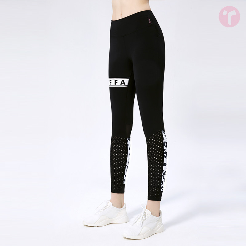 TIFFAFit TIFFA FitBAO WEN splice high waist tip speed dry fitness training pants