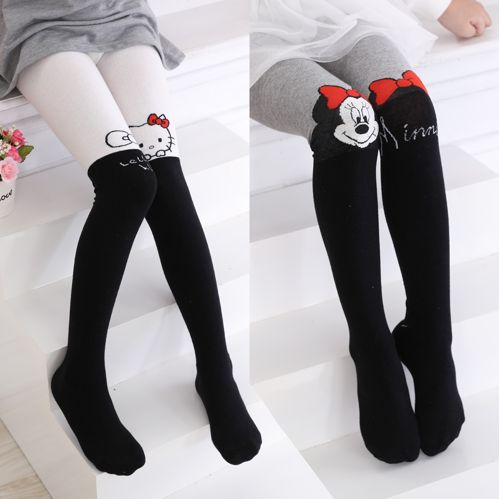 Childrens pantyhose cô gái xà cạp mùa xuân và mùa thu bé dính liền vớ Hàn Quốc phiên bản bông dày dệt kim công chúa Mickey.