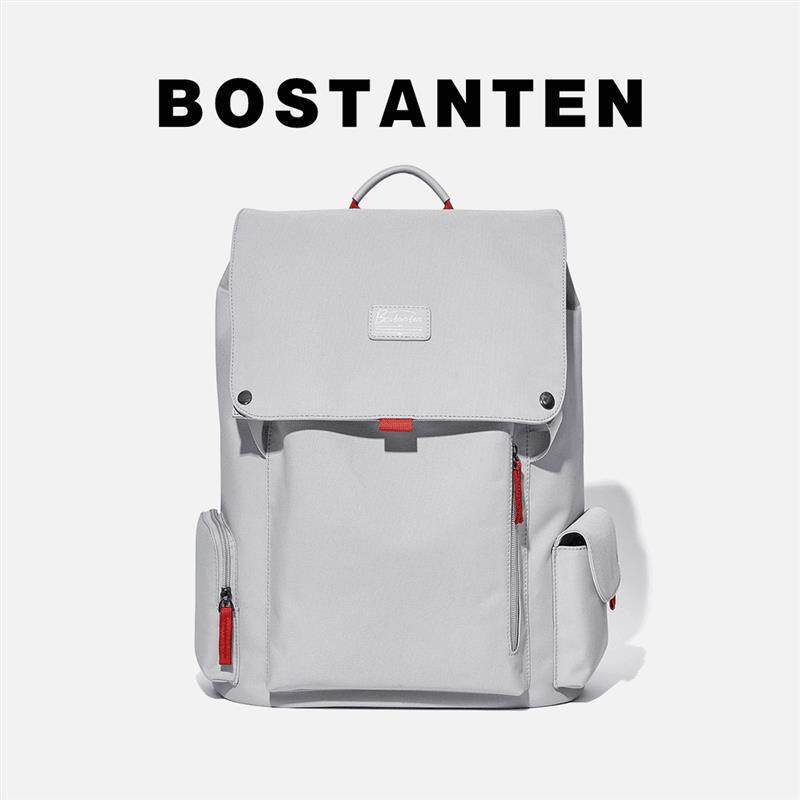 Bostanton Backpack Men's Computer Bag Canvas High-End School Bag College Student Travel Large-Capacity Travel Backpack