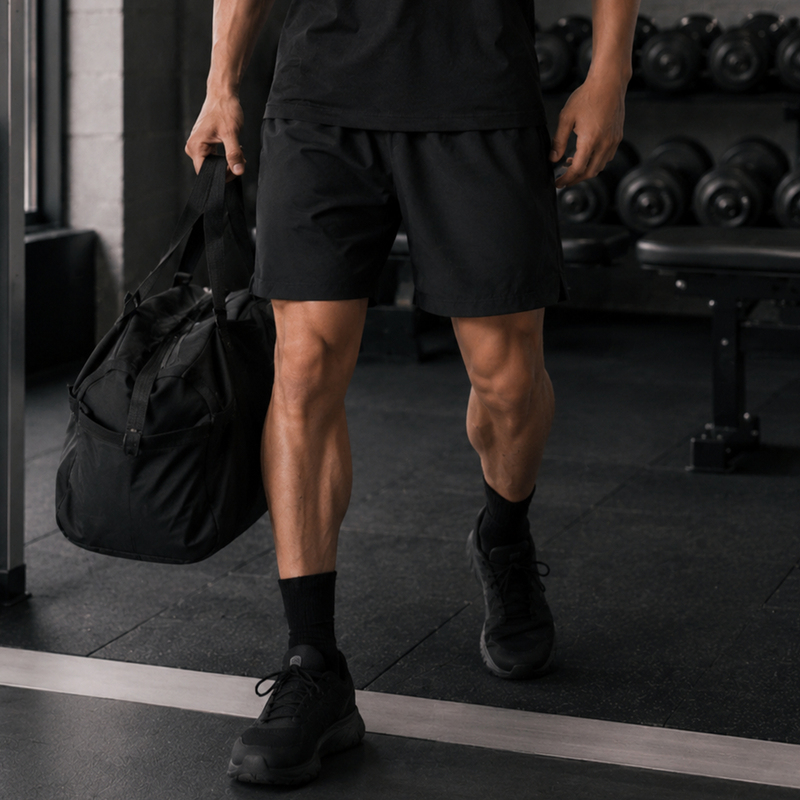 Musclefaith Muscle Faith Quick-Drying Shorts Men's Lightweight Elastic Hyrox Running Training Fitness Quarter Pants