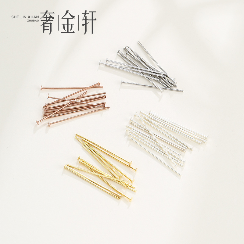 S925 Silver T Needle DIY Accessories Needle Jewelry Silver Needle Earrings Earrings Bracelet Beading Needle 9 Needle T Needle Flat Bottom Needle