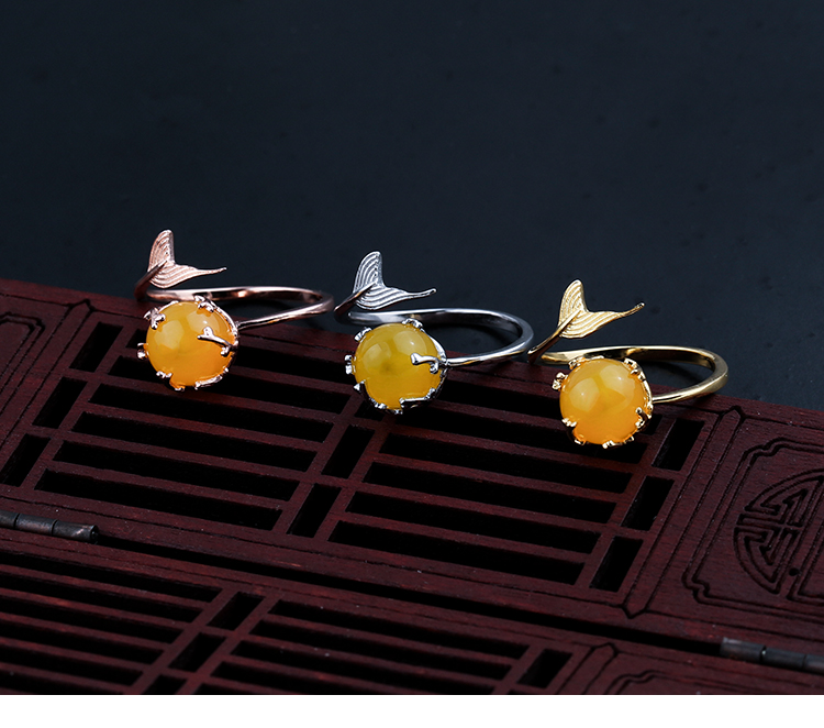 S925 Sterling Silver Ring Hỗ trợ rỗng Thiết lập bọt Nàng tiên cá dát Crystal Honey Wax Ring Hỗ trợ 7-9 hạt nhẫn trọn nam vàng 18k