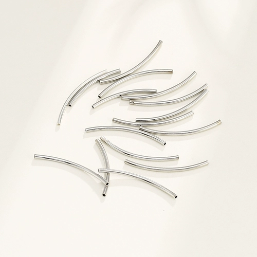 Глянцевая изогнутая трубка ручной работы с аксессуарами, ручка, аксессуар с бусинами, браслет на ногу, серебро 925 пробы, золото 18 карат, «сделай сам»