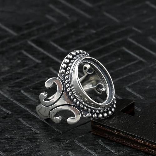 Обручальное кольцо, ретро инкрустация камня из воскового агата, серебро 925 пробы, делается под заказ