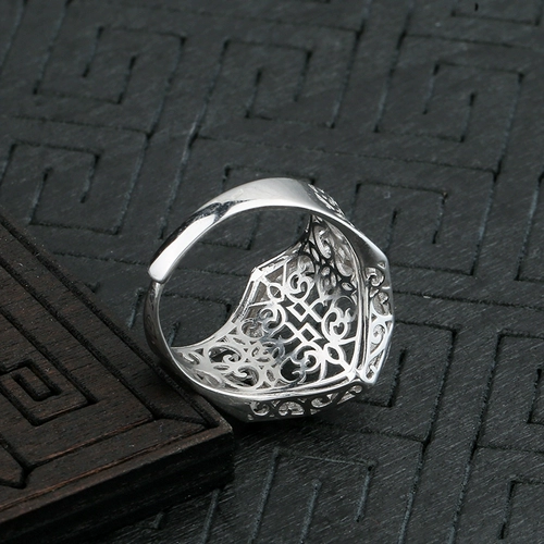 Инкрустация камня из воскового агата подходит для мужчин и женщин, бирюзовое кольцо с камнем, обручальное кольцо, серебро 925 пробы, золото 750 пробы