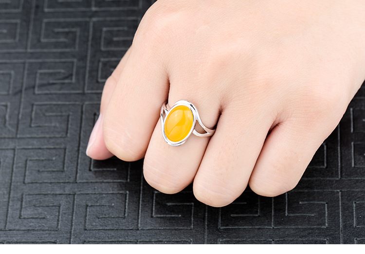 S925 nhẫn bạc hỗ trợ trống tính khí đơn giản phiên bản tiếng Hàn của hổ phách mật ong vòng hỗ trợ nhẫn tự làm nam nữ nhẫn hỗ trợ trống nhẫn vàng 18k